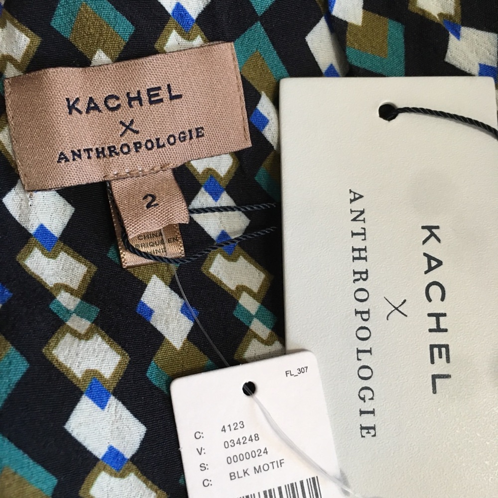 Anthropologie Kachel Evie Abstract Jumpsuit Black Motif Size 2 NWT - Picture 10 of 11